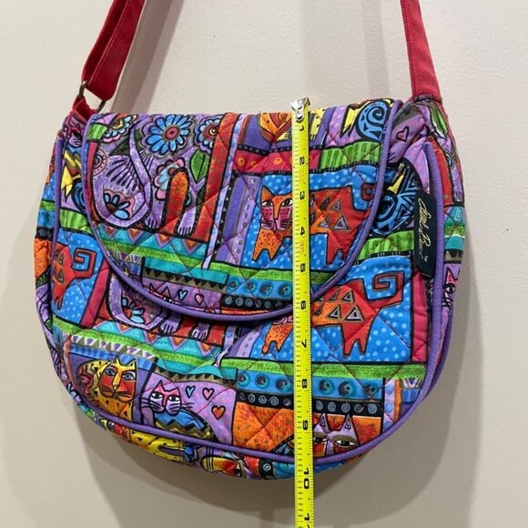 VTG LAUREL BURCH CATS CROSSBODY SHOULDER BAG QUILTED FOLK ART CAT LOVERS KAWAII - Picture 9 of 16